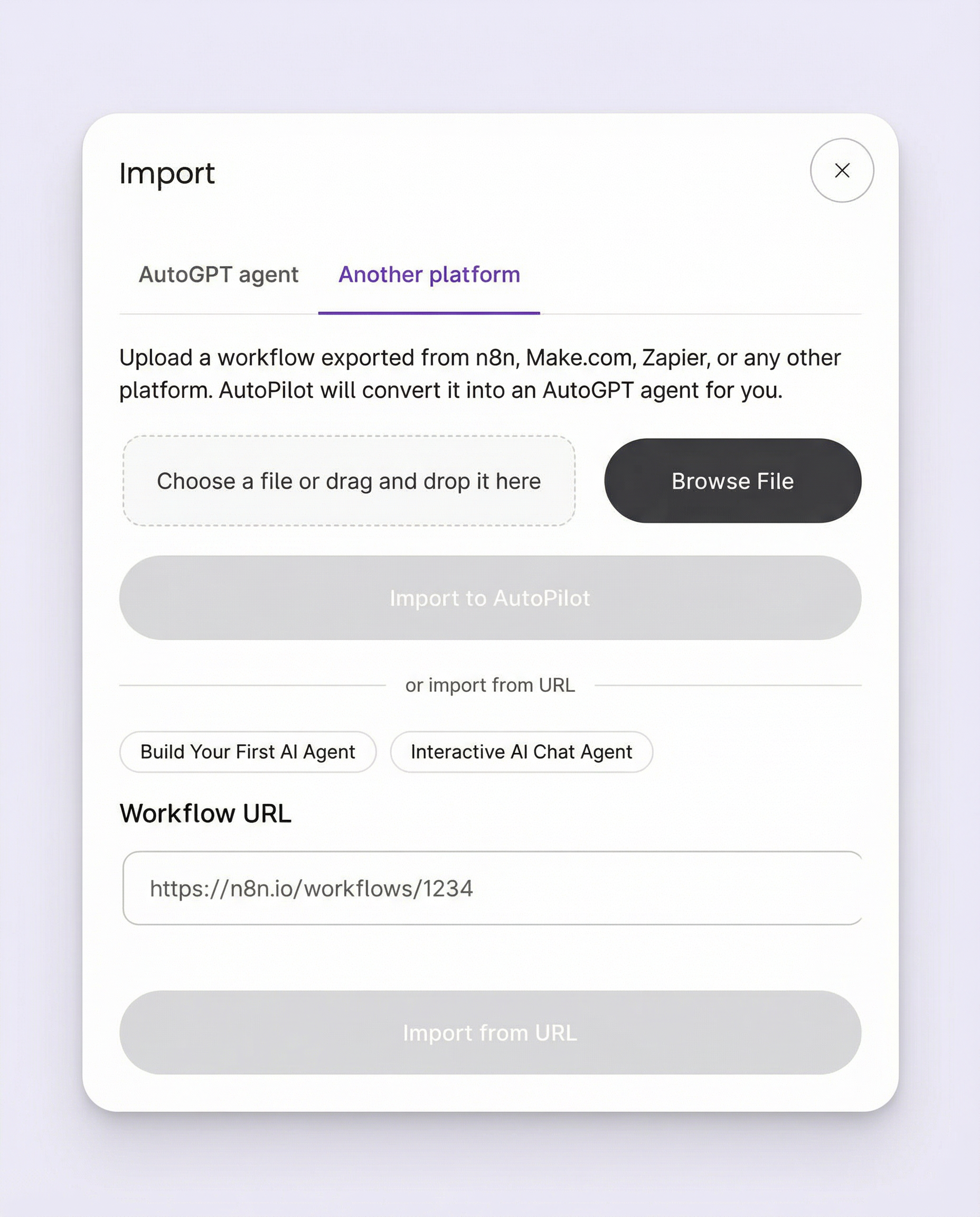 Import workflows from other platforms